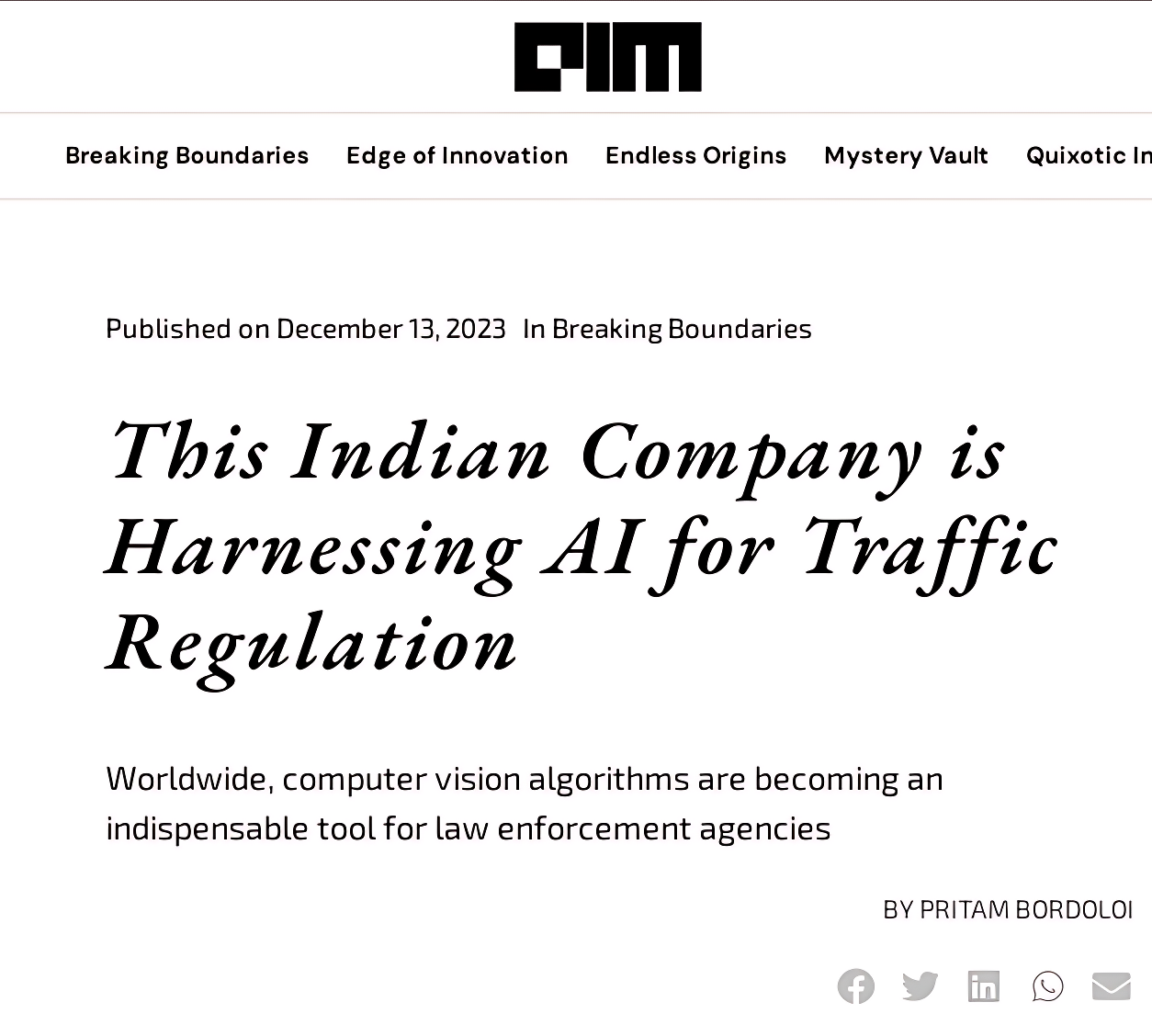 This Indian Company is Harnessing AI for Traffic Regulation